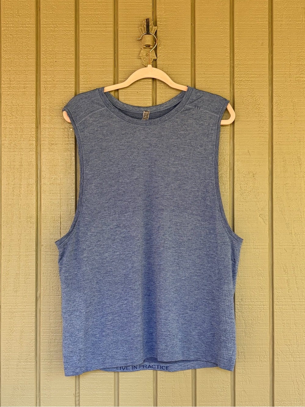 LULULEMON Men's Live In Practice Muscle Tank Top Heathered Navy Blue Size L